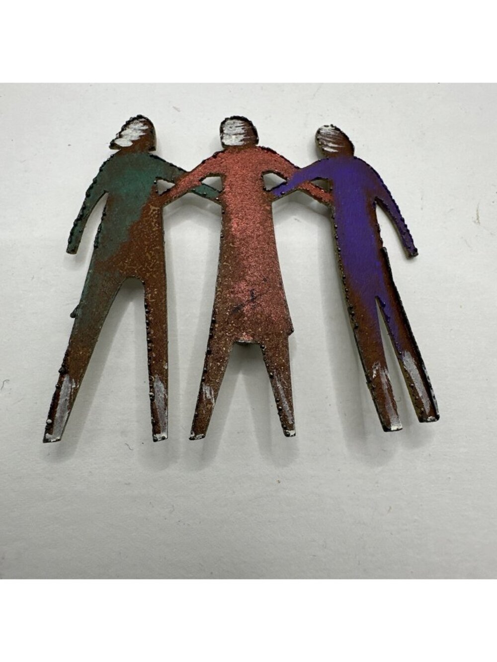 Metal Brooch Hand Painted Metal Artisan   Gina Designs of Napa Valley Handmade